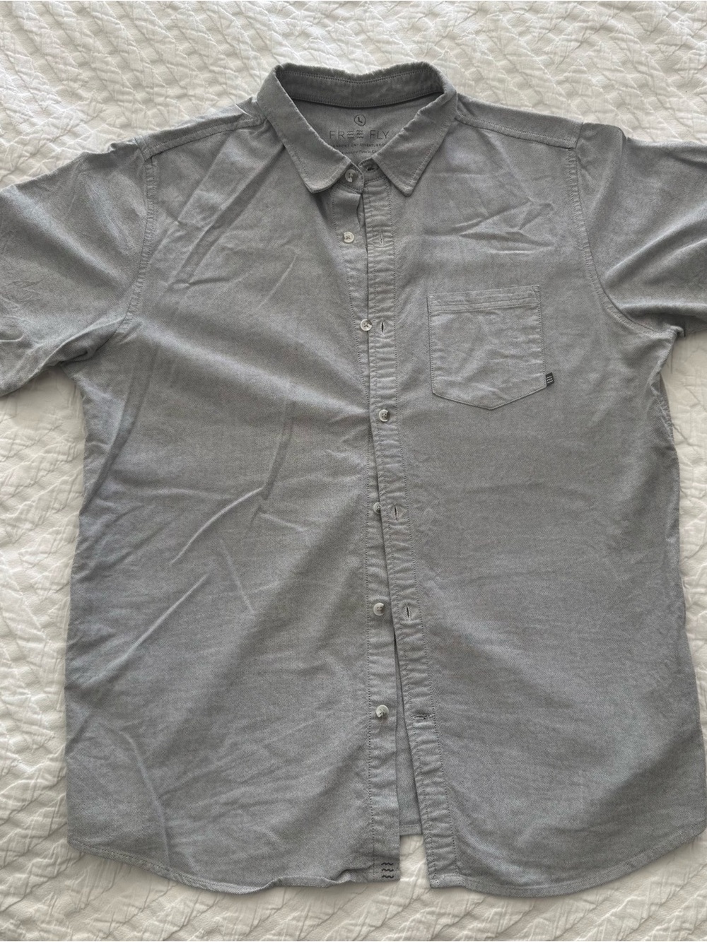 Free Fly Apparel Gray Casual Button-Down Shirt